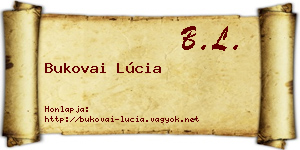Bukovai Lúcia névjegykártya